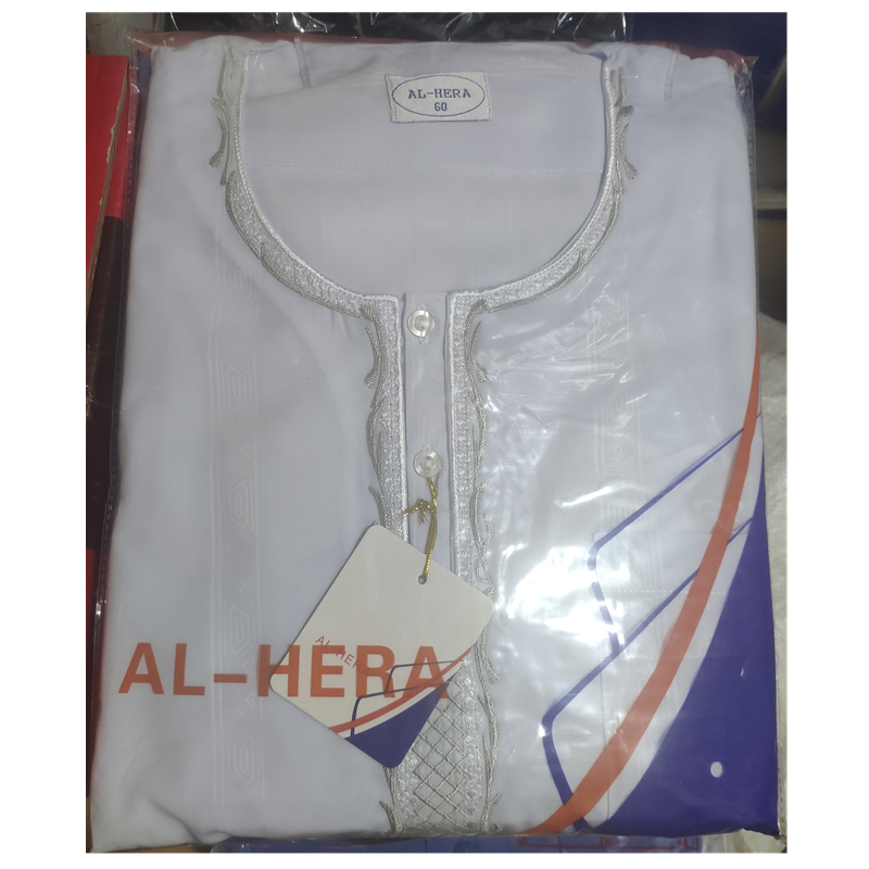 Non-collar Short sleeves Thobe Islamic men Clothing Robe Thawb jubbah