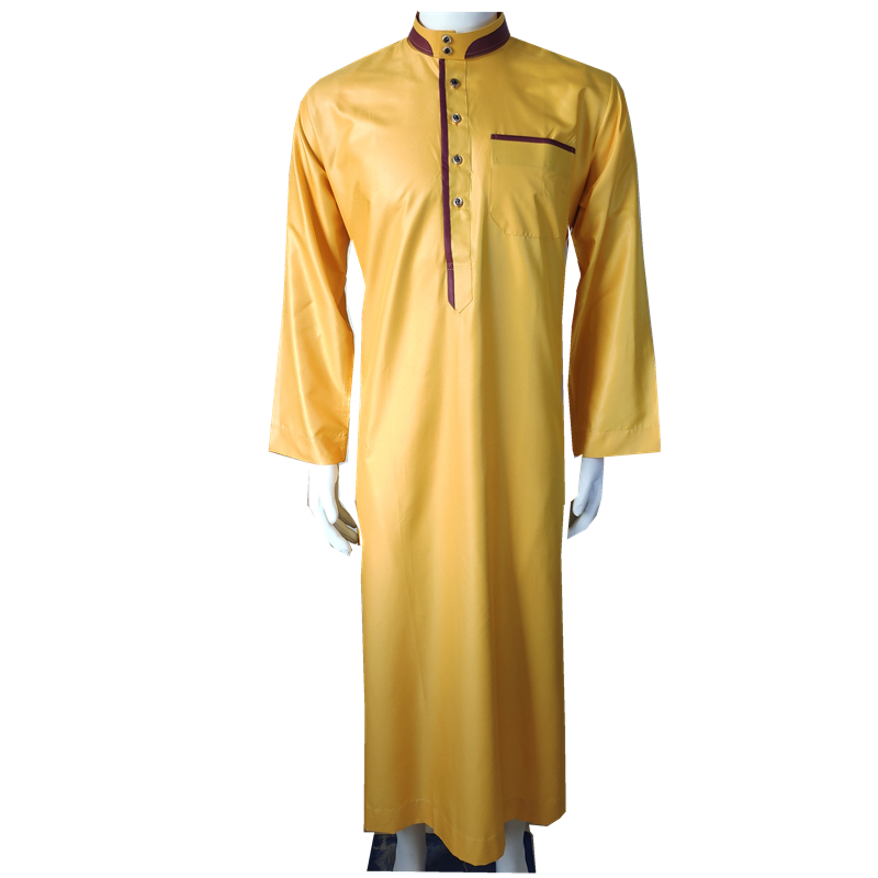 Factory direct selling High Quality shiny fabric thobe Islamic Clothing men Thawb jubbah kurta